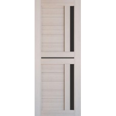 Дверь межкомнатная Леском Техно-9 Капучино, стекло черное